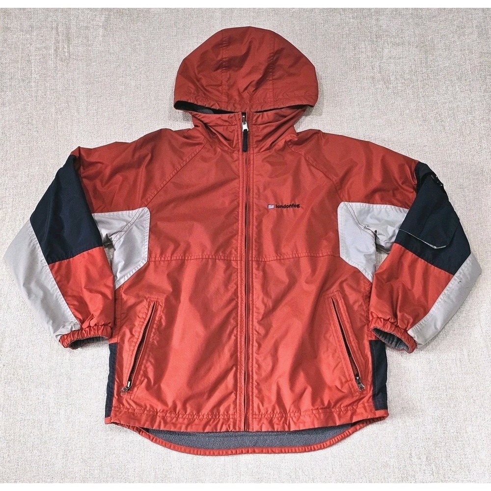 Londonfog Men's Medium Colorblock Orange & Navy Reversible Jacket/Coat Gorpcore